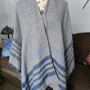 Elegant Gray and Blue Women's Cape
